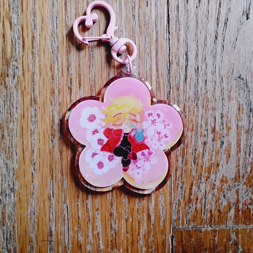 Trigun Vash the Stampede Two-Sided Flower Acrylic Keychain